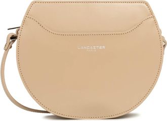 Lancaster Stijlvolle Halve Maan Rits Tas - Dames - Schoudertassen - Beige - ONE Size - Leer - Tassen