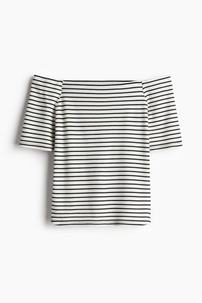 H&M Off-Shoulder-Shirt aus Jersey - Blue