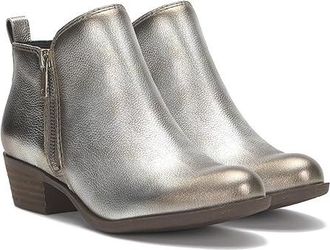 Lucky Brand Basel Womens Zip Boots Silver : 6.5 B - Medium, Leather/Synthetic
