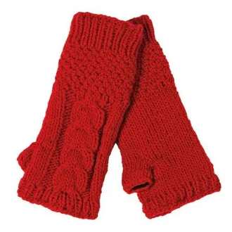 Nirvanna Designs Cable Handwarmers in Lipstick at Nordstrom