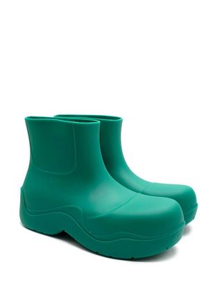Bottega Veneta Matte Green Puddle Chelsea Boots Size 43