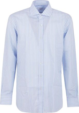 Buonamassa Camicia a righe in cotone - Blu