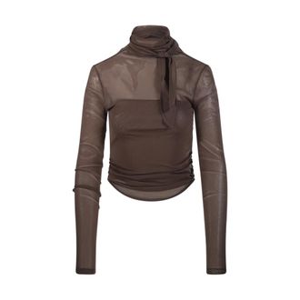 Christophe Lemaire Top Ballerina Foulard - Blouses & Shirts - Mujer - Marr&oacute;n - L