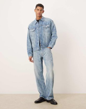 Calvin Klein Jeans Jeans dritti anni 90 blu lavaggio chiaro con logo