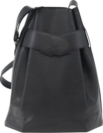 Louis Vuitton Vintage Sac Depaule Epi Leather Black Leather Handbag (Pre-Owned)