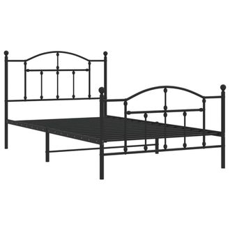 Berkfield Home Metal Bed Frame with Headboard & Footboard Black 107x203 cm