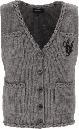 Emporio Armani Knitted Braided Trim Waistcoat