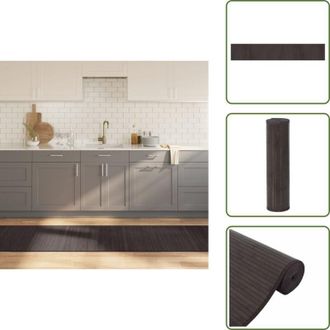 vidaXL The Living Store Tappeto Rettangolare Marrone Scuro 70x400 cm in Bamb&ugrave; - Tappeto marrone scuro