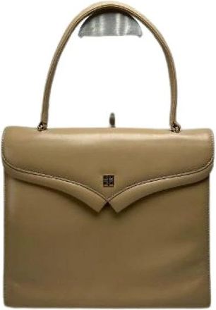 Givenchy Pre-owned Handbag - Dames - Vintage Handtas - Beige - ONE Size - Leer - Vintage