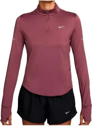 Nike Swift Dri-Fit UV 1/2-Zip Running Top Laufshirt f&uuml;r Damen | rot