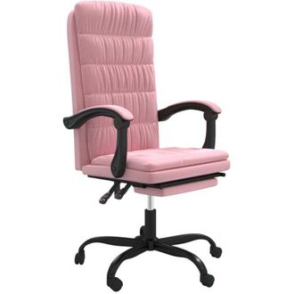 vidaXL vidaXL Poltrona da Ufficio Reclinabile Rosa in Velluto
