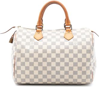 Louis Vuitton Borsa Speedy 30 Boston in tela Damier Azur 2012 - Bianco