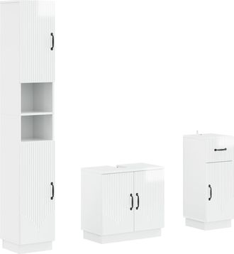 vidaXL Juego De Armarios De Ba&ntilde;o De 3 Piezas Hoorn Vidaxl