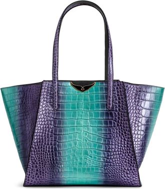 Zadig&Voltaire Le Borderline embossed leather tote bag - women - CALFSKIN - OS - Purple