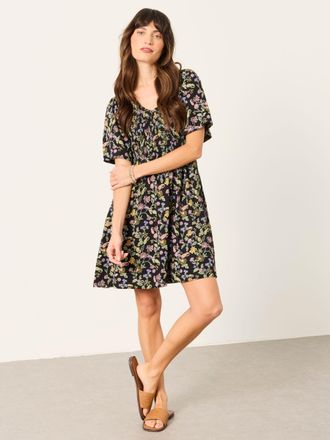 Fat Face FatFace Black Stitch Paisley Petite Emma Floral Jersey Dress