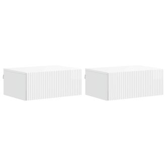 vidaXL Mesita De Noche De Pared 2 Pcs Brillante 49 X 34,5 X 20 Cm Vidaxl