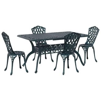 vidaXL Conjunto De Comedor De Jard&iacute;n 5 Pcs Verde Aluminio Vidaxl