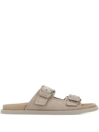 Fendi leather flap sandals - Neutrals