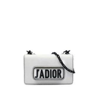 Dior Pre-owned JAdior Chain Flap Bag - Dames - Pre-owned - Wit - Maat: ONE Size Leer