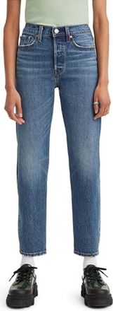 Levi's Wedgie Jeans Womens Blue Denim Dark Wash 5-Pockets Straight Leg JAX2166
