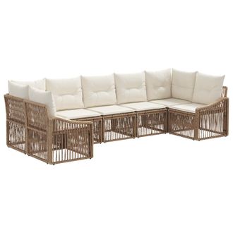 vidaXL Conjunto De Sof&aacute;s De Jard&iacute;n 7 Uds. 7-n&uacute;mero De Plazas Beige Vidaxl
