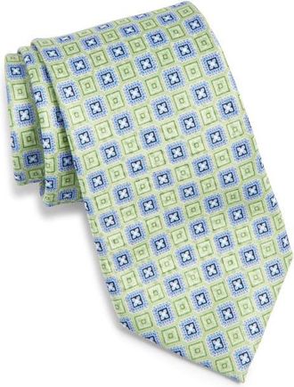 Nordstrom Geometric Print Silk Tie in Green at Nordstrom
