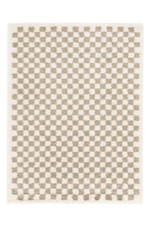 AFK Living Alfombra de pelo alto suave y c&oacute;moda beige 160 x 213 cm