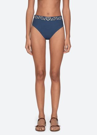 Sea New York Blaise Print Bikini Bottom In Navy Multi
