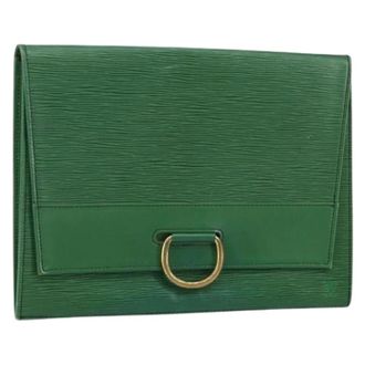 Louis Vuitton Pre-owned Clutches, female, Green, Size: ONE SIZE Pre-owned Leather Clutch