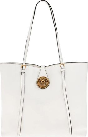 Versace Leren tas met Medusa-hoofd - Dames - Schoudertassen - Wit - ONE Size - Katoen - Tassen