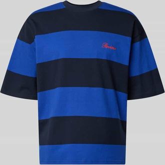 Review Oversized T-Shirt mit Label-Stitching in Marine, Gr&ouml;&szlig;e XXL