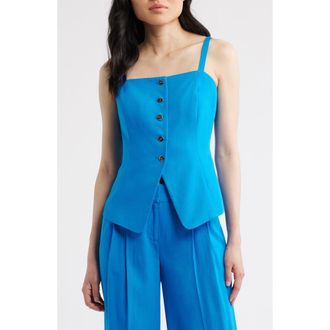 Tahari by ASL Cutaway Sleeveless Top in Blue Jewel at Nordstrom, Size 16P