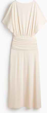 H&M Drapiertes Maxikleid - Hellbeige