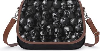 Generic Black Skull Head Crossbody Bags for Women Shoulder Messenger Bag Purse Handbags