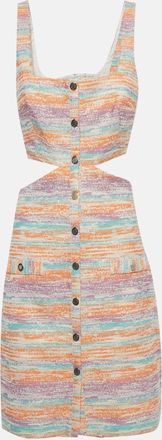 Maje Multicolor Lurex Tweed Cut Out Mini Dress