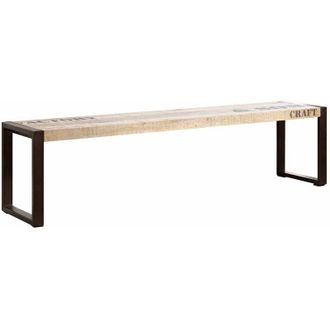 Massivmoebel24 factory 114 Panca in legno di mango e ferro - stampato 180x40x45