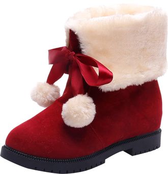 Generic Snow Boots for Women Fashion Wide Width Ankle Boots Lightweight, Warm and Comfortable Slip On Water-Resistant Outdoor Booties Suitable for Various Out