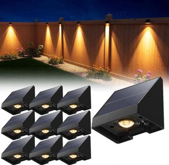 No Brand Paquete De 10 Luces Solares Decorativas Para Cercas: Iluminaci&oacute;n Led Exterior Alimentada Por Energ&iacute;a Solar E Impermeable Con Luz Blanca C&aacute;lida: Para P