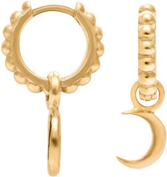 Dower & Hall Dotty Moon Charm Huggie Hoops