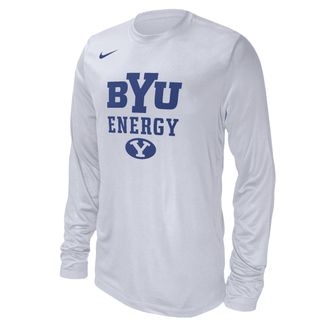 Nike BYU Nike Mens College Long-Sleeve T-Shirt in White | M22284P352-BYU