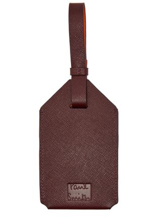 Paul Smith Logo Saffiano Leather Luggage tag - Brown - One Size