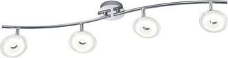 Trio Leuchten Trio 875910406 Pilatus Faretto led, 4x3.8 w, Cromato, 90 cm 3.8 w, Cromo, 4er-Balken [Classe di efficienza energetica a++] - Trio Leuchten
