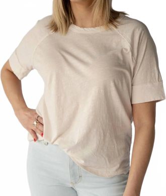 Sundry Oyster Boyfriend Tee In Beige