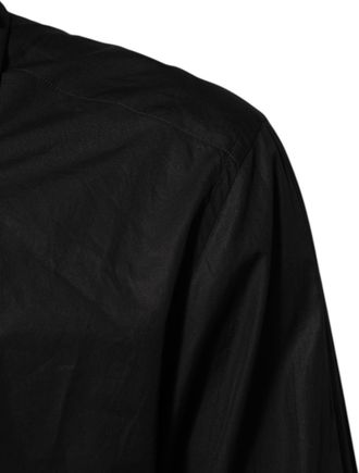 Dolce & Gabbana Black Cotton Embellished Collar Mens Shirt