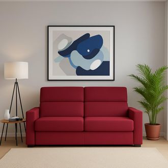Dmora Sof&aacute; Fijo 3 Plazas Ozegna, Desenfundable, Lavable Hecho En Italia, Brazos, 220x95 Cm Rojo
