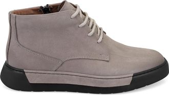 Desa Mens Leather Lace-Up Boots - Flat Heel, Breathable | Brown - 41