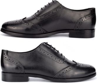 Generic Girls Leather School Shoes Girls School Shoes Womens Brogue Shoes Girls Brogues Ladies Work Shoes Womens Brogues Ladies Brogue Shoes Black (Large Fit 