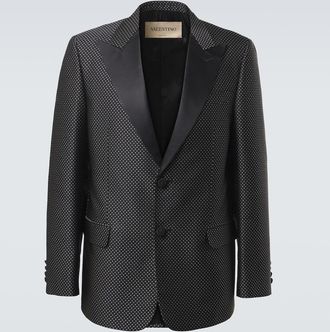 Valentino Polka-dot jacquard tuxedo jacket
