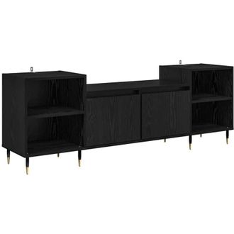 vidaXL Gabinete de TV Roble Negro 160 x 35 x 55 cm vidaXL