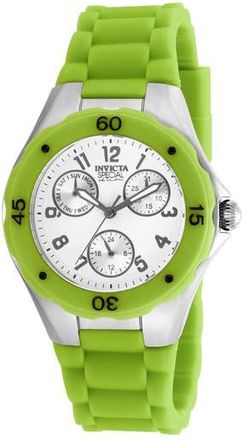 Invicta Angel Lady Silicone Strap Watch, 38mm in White/Green at Nordstrom Rack